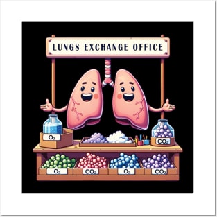 Lungs Exchange Office funny design for health workers Posters and Art